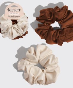 Cream & Camel Oversized Scrunchies
