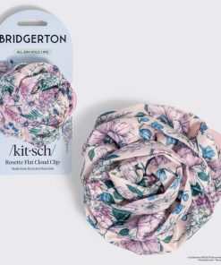 Bridgerton x Kitsch Satin Rosette Medium Flat Cloud Clip in Wisteria
