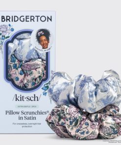 Bridgerton x Kitsch Satin Pillow Scrunchies® in Toile in Bloom