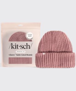 Glazey??? Satin-Lined Beanie in Blush