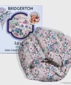 Bridgerton x Kitsch Satin-Lined Flexi Shower Cap in Wisteria