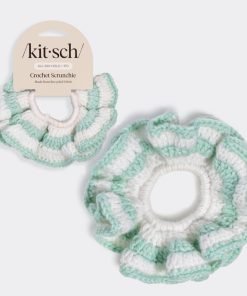 Seafoam Blue Crochet Scrunchie