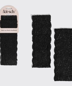Black Wide Lace Headbands 2pc Set