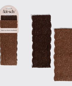Mocha & Chocolate Wide Lace Headbands 2pc Set
