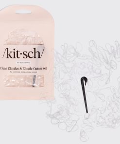 Clear & Black No-Snag Elastics 200pcs & Cutter Set