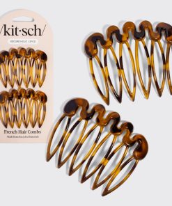 Tort French Hair Combs 2pc Set