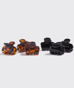 Black & Tort Cloud Claw Clips 6pc Set - Mini