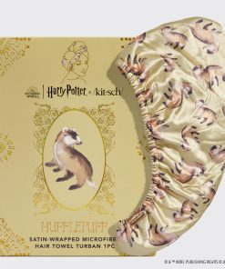 Kitsch x Harry Potter Satin Wrapped Hair Towel in Hufflepuff