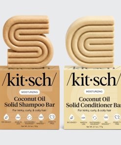Coconut Oil Shampoo & Conditioner Bar Combo for Dry Damaged Hair