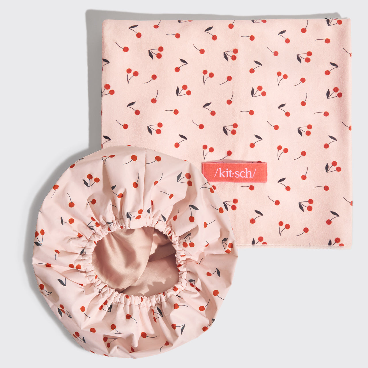 69957-Satin-LinedFlexiShowerCap-69964-XLHairTowelWrap-SeasonalCollection-CherryPrint-1280x1280px.jpg