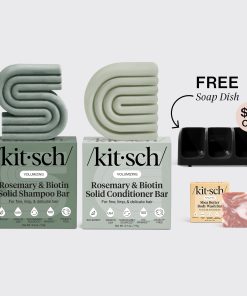 Volumizing Rosemary Black Self Draining Soap Dish Bundle